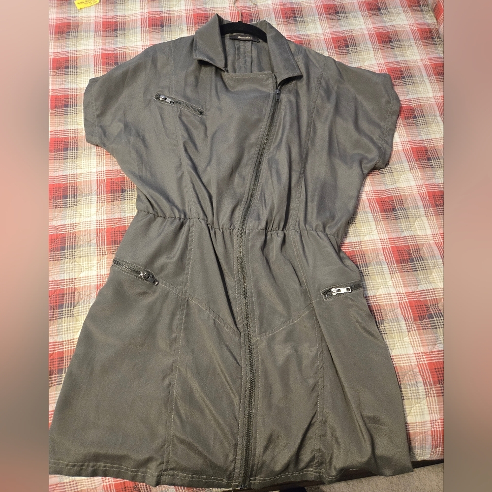 Staccato Charcoal Zip-Up Dress